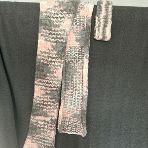 Hand knit scarf and head band